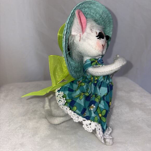 Annalee 2008 Spring Girl Mouse with Green Dress Hat 7” Easter Doll EUC - Picture 5 of 8